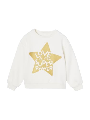 Vertbaudet Mädchen Sweatshirt mit Print Basics Oeko-Tex vanille 116 von Vertbaudet