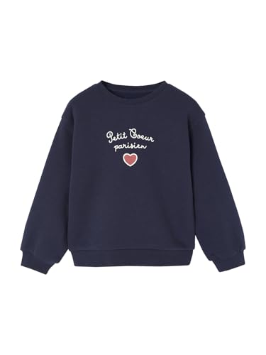 Vertbaudet Mädchen Sweatshirt mit Print Basics Tinte 140 von Vertbaudet