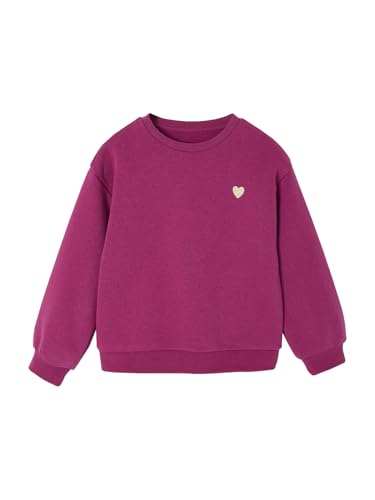 Vertbaudet Mädchen Sweatshirt mit Print Basics dunkelviolett 140 von Vertbaudet