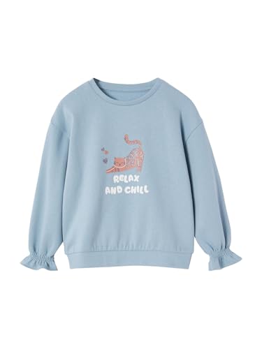 Vertbaudet Mädchen Sweatshirt mit Tierprint himmelblau 98/104 von Vertbaudet