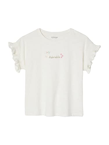 Vertbaudet Mädchen T-Shirt mit gestickter Schrift wollweiß 158 von Vertbaudet