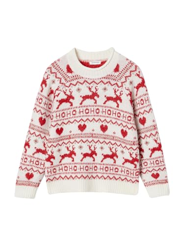 Vertbaudet Mädchen Weihnachtspullover mit Glanzgarn wollweiß 140 von Vertbaudet