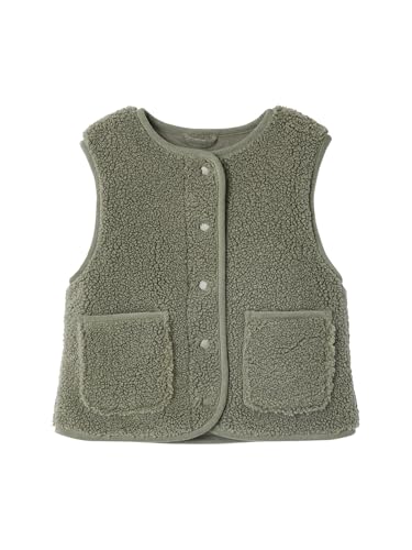 Vertbaudet Mädchen Weste aus Teddyfleece grün 116 von Vertbaudet