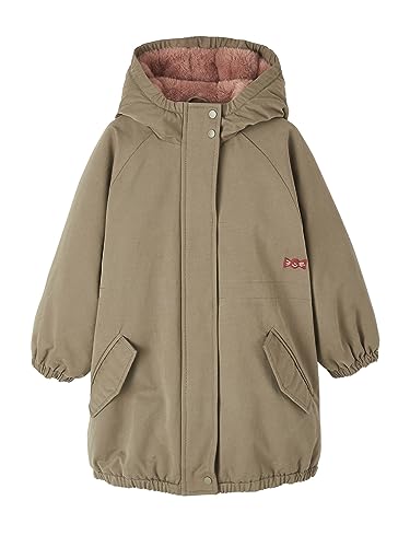 Vertbaudet Mädchen Winterjacke mit Kapuze, Wattierung Recycling-Polyester Khaki 122 von Vertbaudet