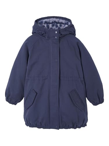 Vertbaudet Mädchen Winterjacke mit Kapuze, Wattierung Recycling-Polyester marine 134 von Vertbaudet
