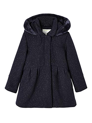 Vertbaudet Mädchen Wintermantel mit Kapuze, Woll-Mix marine 128 von Vertbaudet