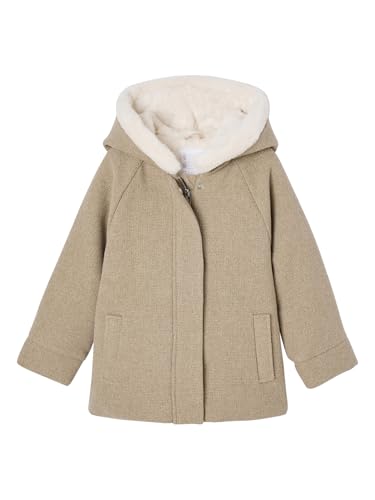 Vertbaudet Mädchen Wintermantel, Woll-Mix beige meliert 128 von Vertbaudet