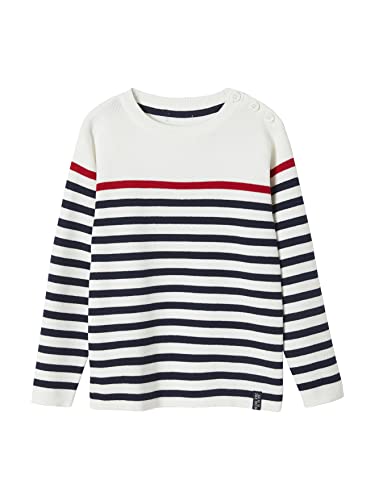 Vertbaudet Oeko-Tex® Jungen Pullover, Elfenbein gestreift, Rot und Marineblau, 8 Jahre von Vertbaudet