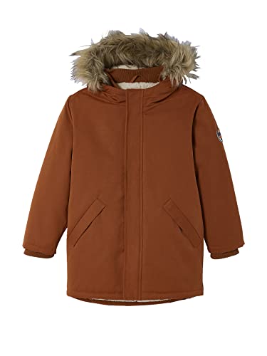 Vertbaudet Parka mit Kapuze, gefüttert, Sherpa, für Jungen, Füllung aus recyceltem Polyester, braun, 10 Jahre von Vertbaudet