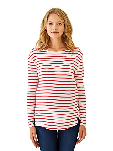 Vertbaudet Shirt in Wickelform, Schwangerschaft und Stillzeit weiß/rot gestreift 36/38 von Vertbaudet