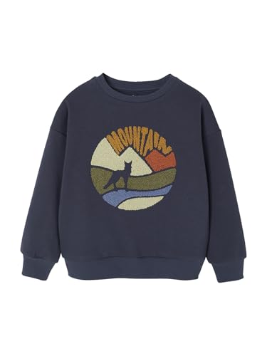 Vertbaudet Sweatshirt mit Bouclé-Motiv für Jungen Marine 128 von Vertbaudet