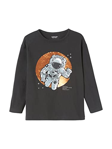 VERTBAUDET T-Shirt Astronaut mit Pailletten, wendbar, für Jungen, grau, 12 Jahre von Vertbaudet