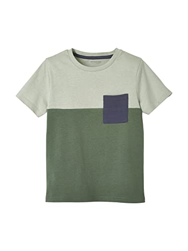 Vertbaudet T-Shirt Coloblock, für Jungen, kurzärmlig, grün, 12 Jahre von Vertbaudet