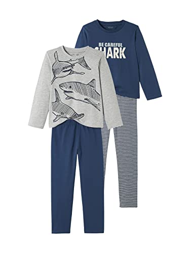 Vertbaudet Vertbaudet Pyjama, Haifisch, Jungen, 2 Stück, Set blau und grau, 10 Jahre von Vertbaudet