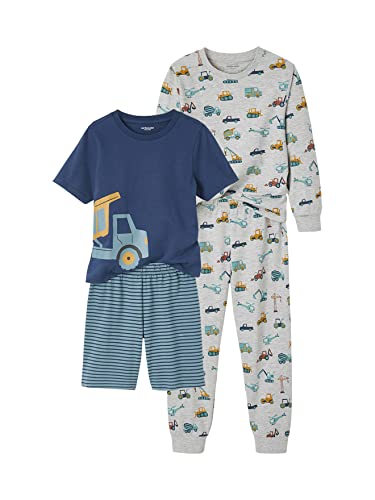 Vertbaudet 2er-Pack Jungen Schlafanzüge, kurz & lang grau meliert 98/104 von Vertbaudet