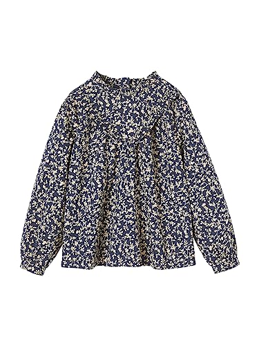 Vertbaudet Viktorianische Bluse mit Blumenmotiv für Mädchen, blau, 14 Jahre von Vertbaudet