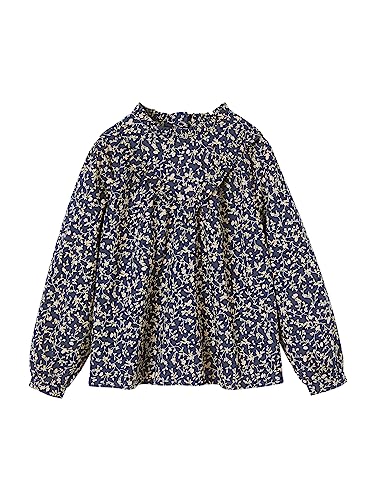 Vertbaudet Viktorianische Bluse mit Blumenmotiv für Mädchen, blau, 2 Jahre von Vertbaudet