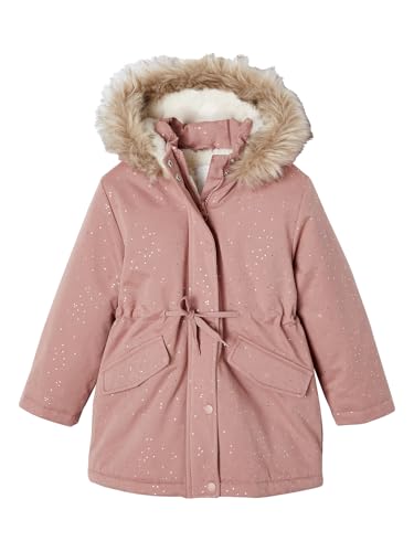 Vertbaudet Warme Mädchen Winterjacke mit Glitzer und Webpelz, Recycling-Wattierung blush 92/98 von Vertbaudet