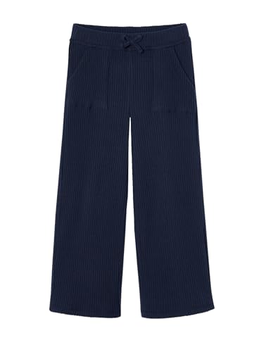 Vertbaudet Weite Mädchen Hose aus Rippmaterial Marine 98/104 von Vertbaudet