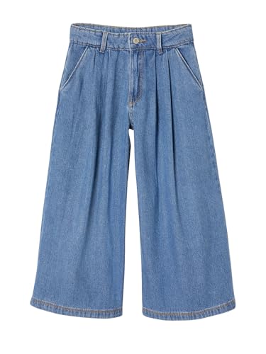 Vertbaudet Weite Mädchen Jeans mit Bundfalten, Bundweite verstellbar Mittelblau 140 von Vertbaudet