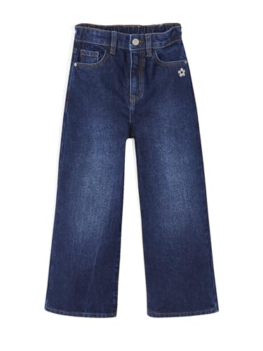 Vertbaudet Weite Mädchen Jeans mit Dehnbund, Bundweite verstellbar dunkelblau 140 von Vertbaudet