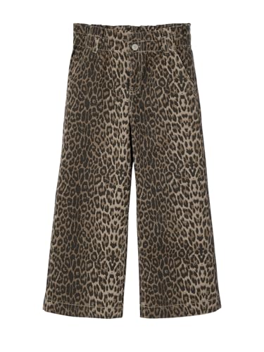 Vertbaudet Weite Mädchen Paperbag-Hose mit Leopardenmuster beige/Leo 140 von Vertbaudet