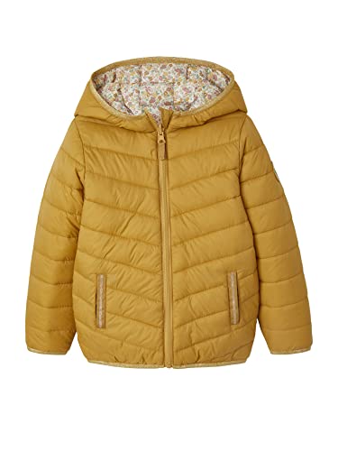 Vertbaudet Wendbare Mädchen Light-Steppjacke, Kapuze, Recycling-Polyester hellbeige bedruckt 86 von Vertbaudet