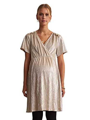 Vertbaudet Wickelkleid für Schwangerschaft & Stillzeit beige glanzeffekt 36/38 von Vertbaudet