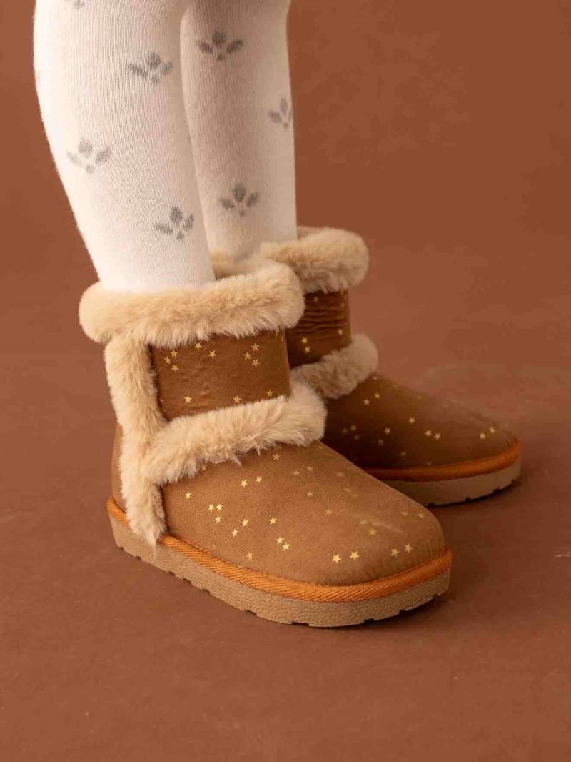 Wasserabweisende Mädchen Boots mit Webpelz von Vertbaudet