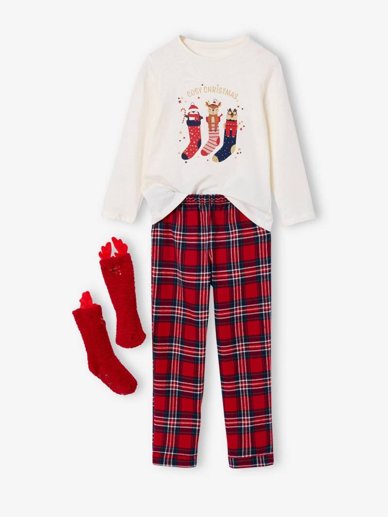 Weihnachts-Set Schlafanzug und Socken Mädchen von Vertbaudet