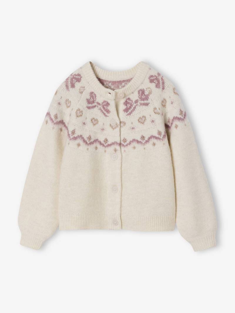 Weihnachts-Strickjacke mit Jacquardmuster und Glitzerdetails von Vertbaudet