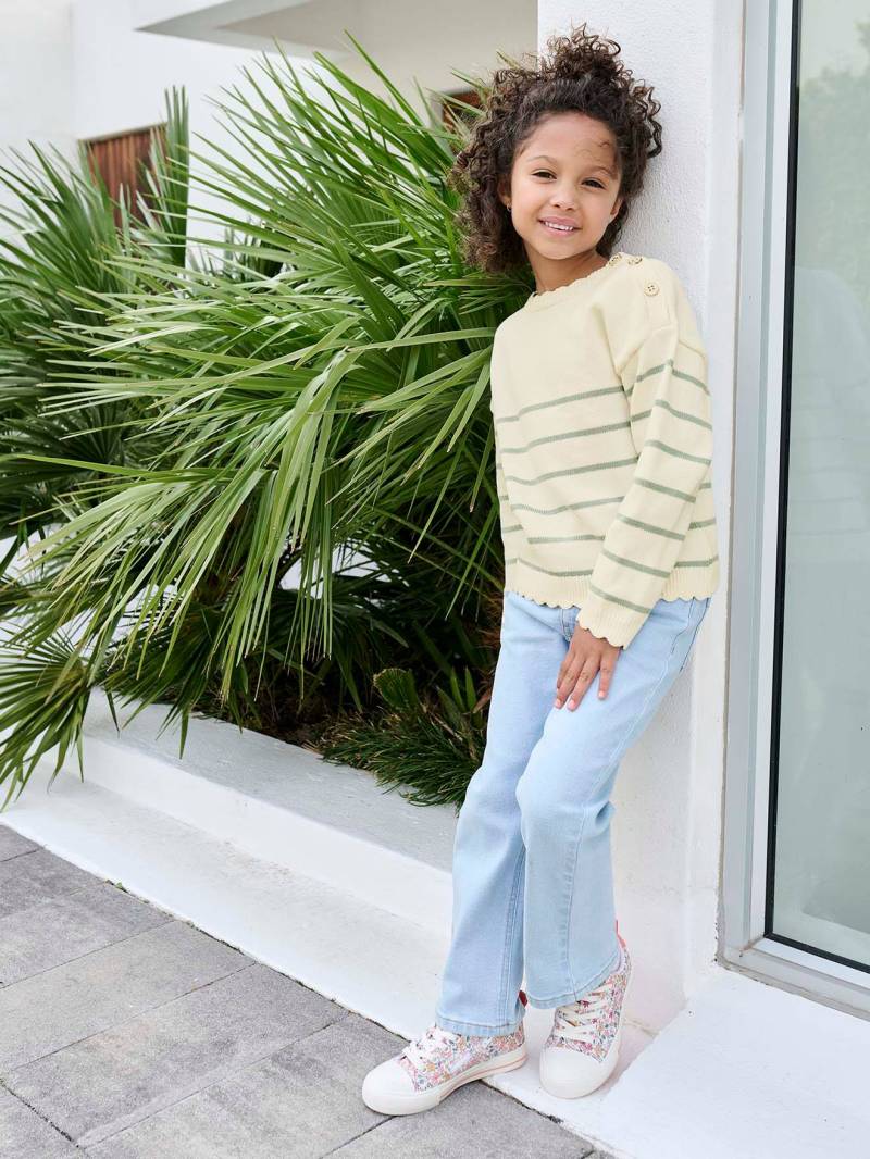 Weite Mädchen Jeggings BASIC helles von Vertbaudet