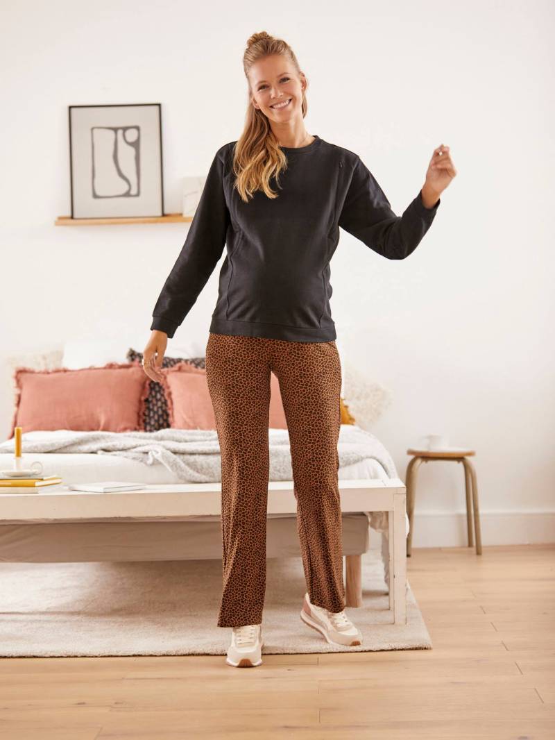 Weite Umstandshose mit Animalprint von Vertbaudet