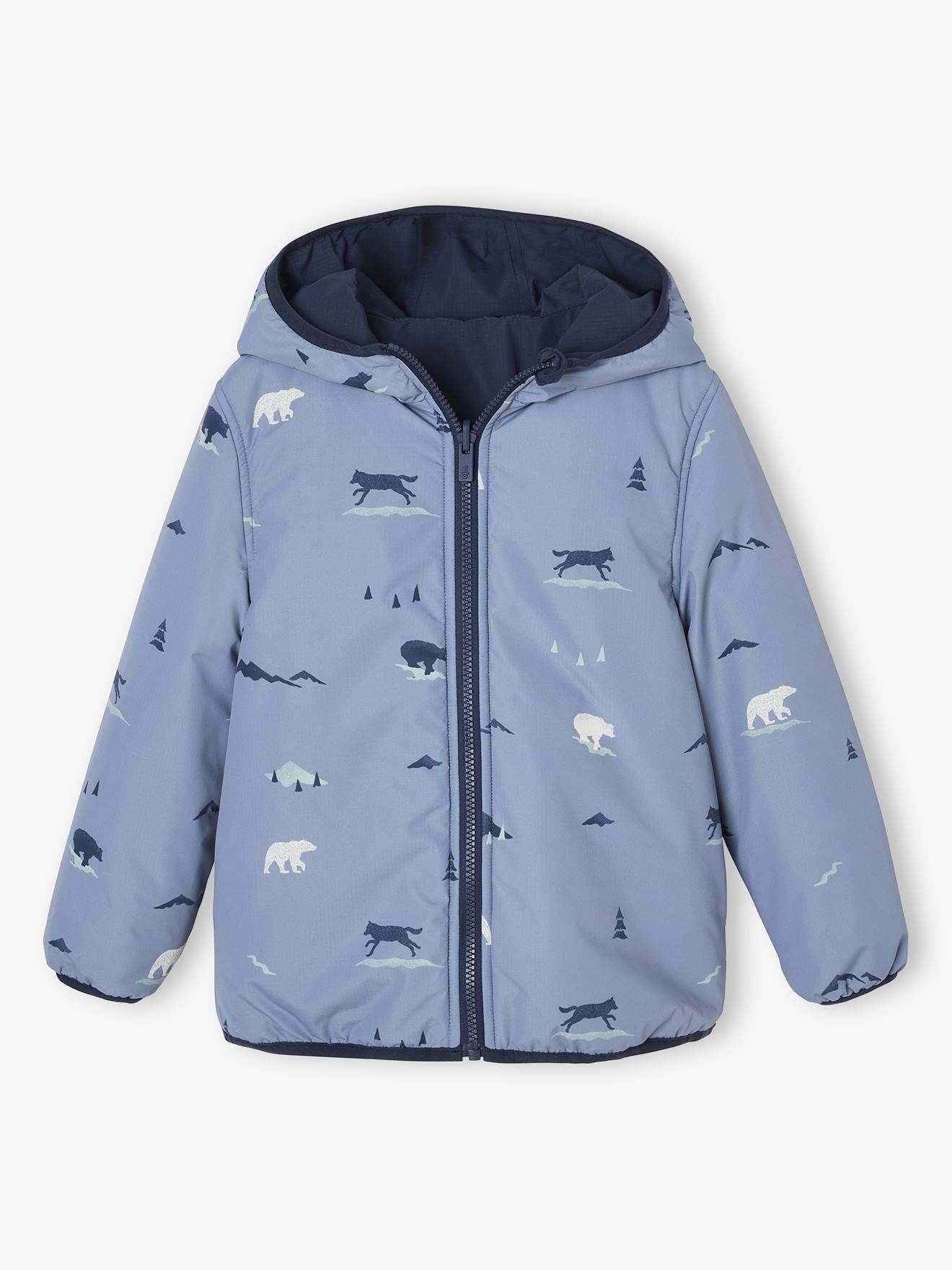 Wendbare Jungen Light-Steppjacke mit Recycling-Polyester Wendbare Jungen Light-Steppjacke mit Recycling-Polyester von Vertbaudet
