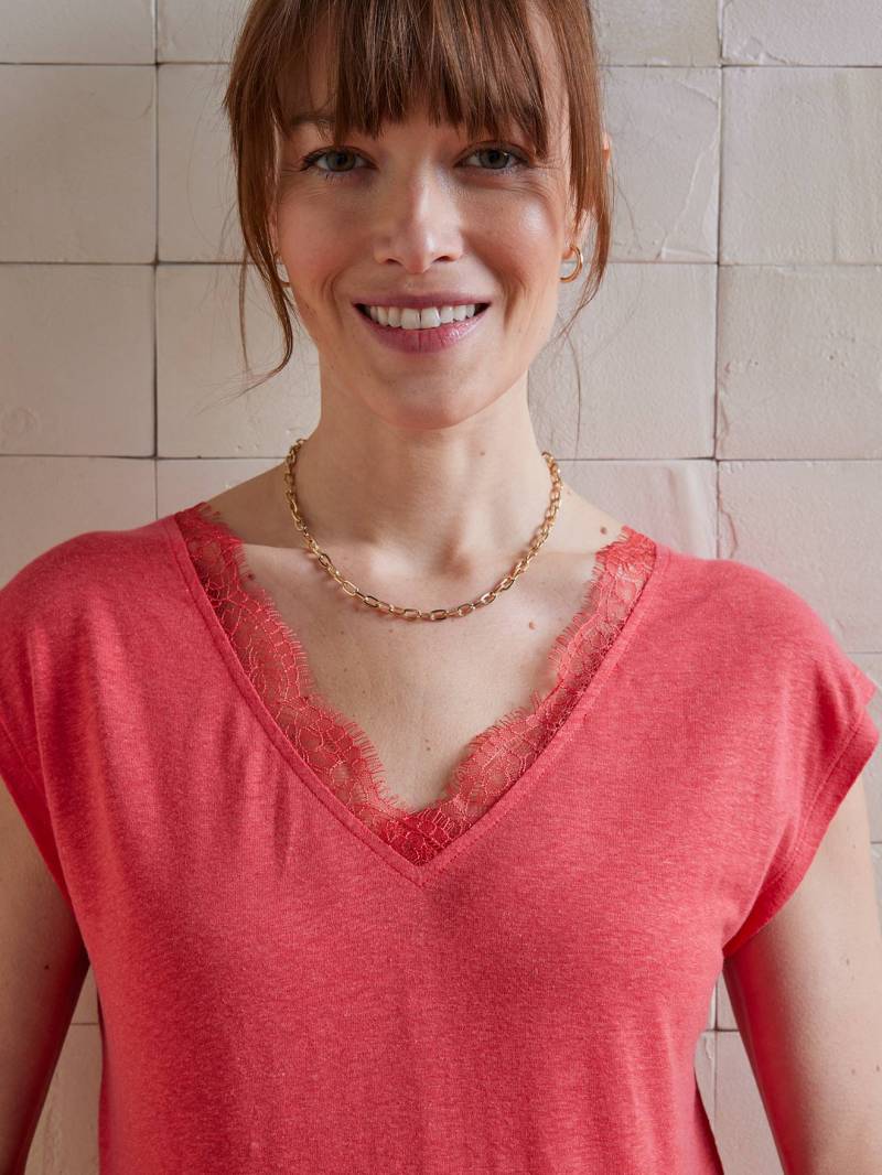 Wendbares Umstands-Shirt aus Leinenmix granatapfel von Vertbaudet