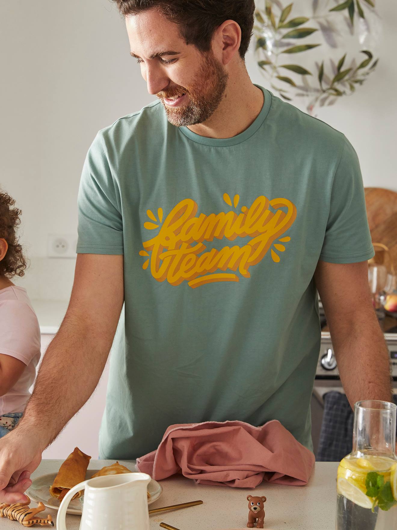 Herren T-Shirt FAMILY TEAM von Vertbaudet