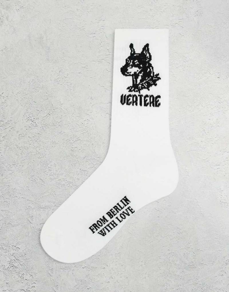 Vertere Berlin - Bark - Socken in Weiß mit Hundemotiv von Vertere Berlin