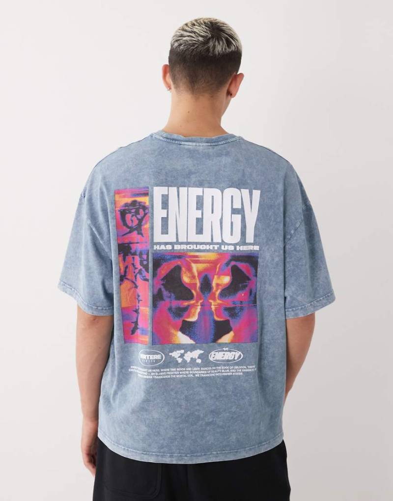 Vertere Berlin - Energy - Oversize-T-Shirt in gewaschenem Grau mit Rückenprint von Vertere Berlin