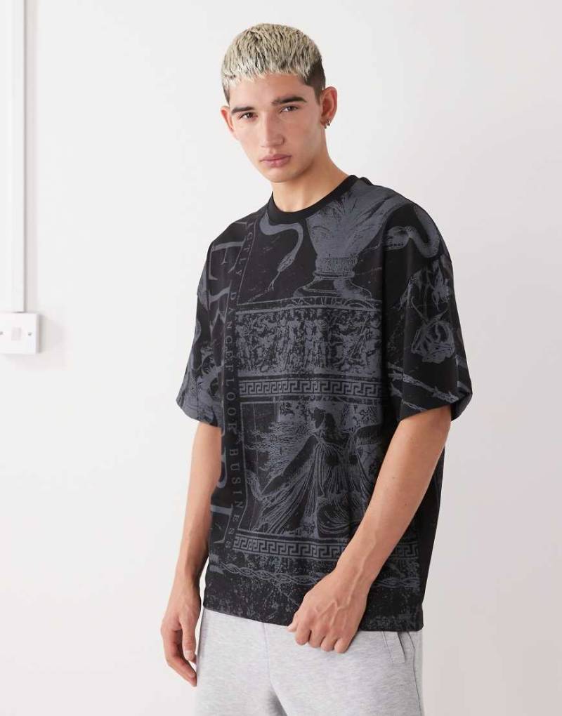 Vertere Berlin - Seduction - Oversize-T-Shirt in Schwarz mit Allover-Print von Vertere Berlin