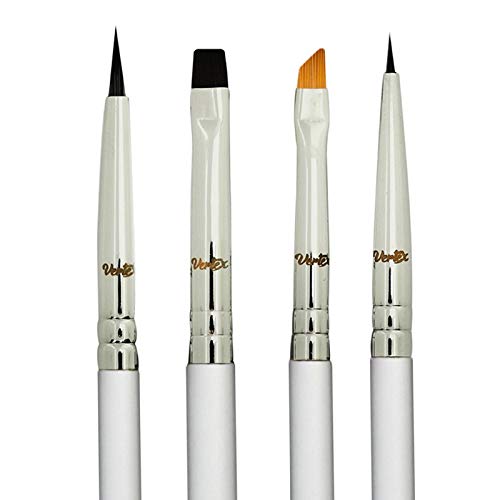 Eyeliner Pinsel Set Bleistift Flüssigkeit - Gel Liner Winged Makeup Pinsel Kleiner Winkel Fest Abgewinkelt Flügel Kit Schwarz Stempel Stift Schablonen Dünn Flache Schablone Spitzer Katzenauge von Vertex