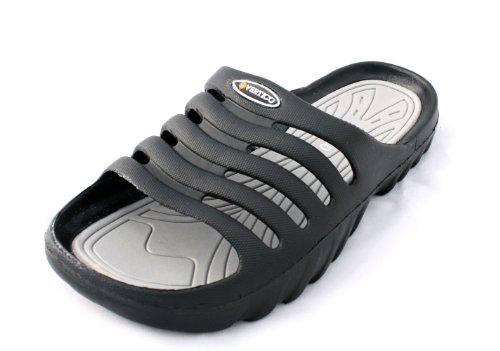 Vertico Men's Shower and Pool Slide On Sandal, Black and Gray - 12-13 D(M) US von Vertico