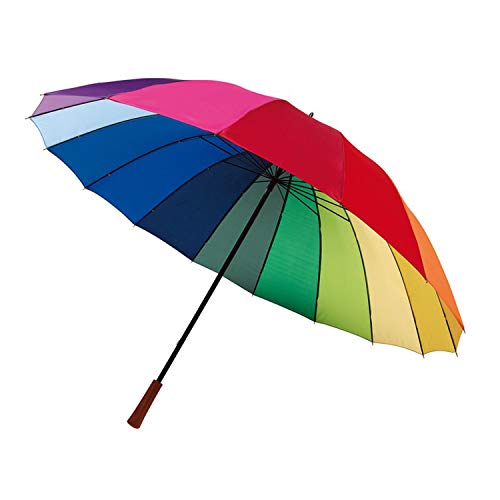 Preiswert&Gut Golfschirm Stockschirm 16 Segmente Regenschirm in Regenbogenfarben Ø131 cm von Vertrieb durch Preiswert & Gut
