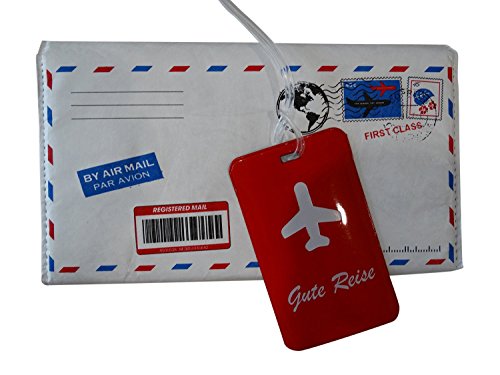 Envelope Reiseorganizer in Form eines Briefumschlages + Kofferanhänger Gute Reise von presents & more