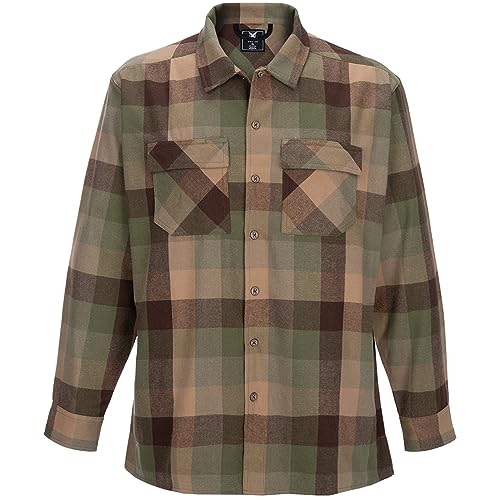 Vertx Last Line Herren-Langarmhemd aus Flanell, kariert, mit Taschen, für verdecktes Tragen, CCW, Outdoor, Überlandung und Alltag, Baldachin, Größe L von Vertx