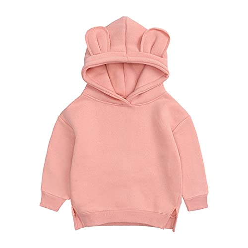 Baby Kleinkind Kinder Jungen Mädchen Solide Casual Hoodie Bärenohr Sweatshirt Langarm Pullover Tops Herbst Winter Kleidung, Orange, 80 (9-12 Monate) von Verve Jelly