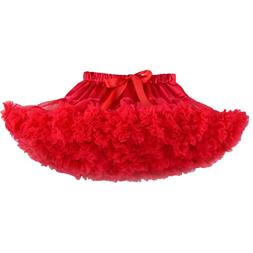 Kleinkind Baby Mädchen Weicher Flauschiger Tutu Rock mit Windelüberzug Kleinkind Mädchen Tutu Rock Sets Prinzessin Kleid Rot S 2-4 Jahre von Verve Jelly