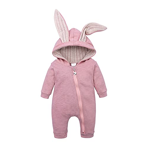 Verve Jelly Kleinkind Baby Unisex Cute Bunny Ear Langarm Reißverschluss Strampler Pyjama One Piece Herbst Winter Playwear von Verve Jelly