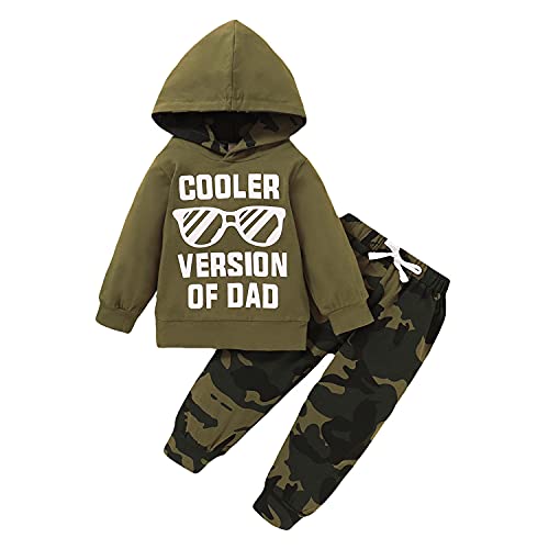Verve Jelly 2Pcs Infant Kleinkind Baby Jungen Langarm Sweatshirt Hoodie Tops Camo Hosen Herbst Winter Kleidung Set Grün 6-12 Monate von Verve Jelly