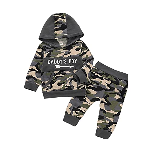 Verve Jelly Säugling Baby Boy Camouflage Outfits Daddys Boy Hoodie Shirt + Hosen Trainingsanzug Set von Verve Jelly