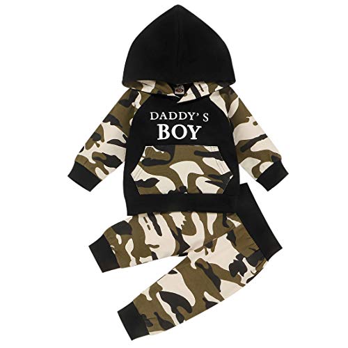 Verve Jelly 2Pcs Kleinkind Langarm Hoodie Sets Baby Jungen Daddy's BOY Letter Print Sweatshirt Tops Trainingsanzug Kordelzug Hosen Herbst Outfits von Verve Jelly